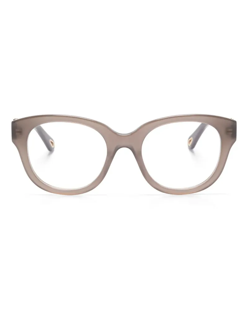 Chloé Brille mit Logo-Schild - Braun Braun