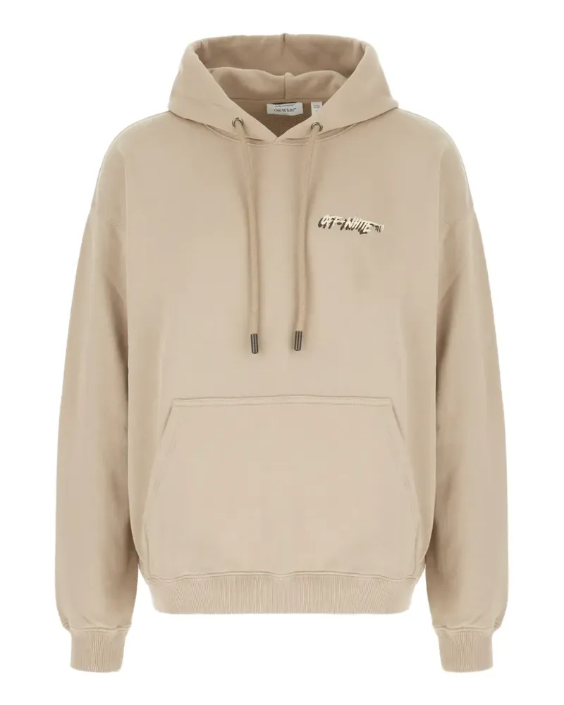 OFF-WHITE stone embroidered hoodie - Nude Nude