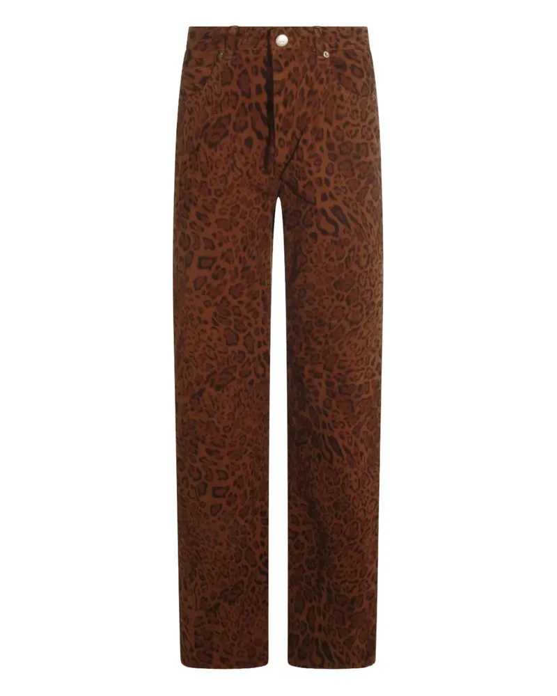 Twin-Set Hose mit Leoparden-Print - Braun Braun