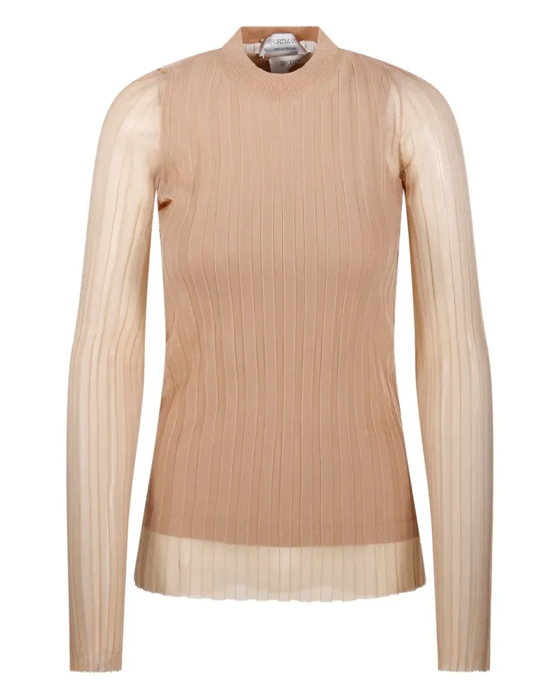 SPORTMAX Gerippter Pullover - Nude Nude