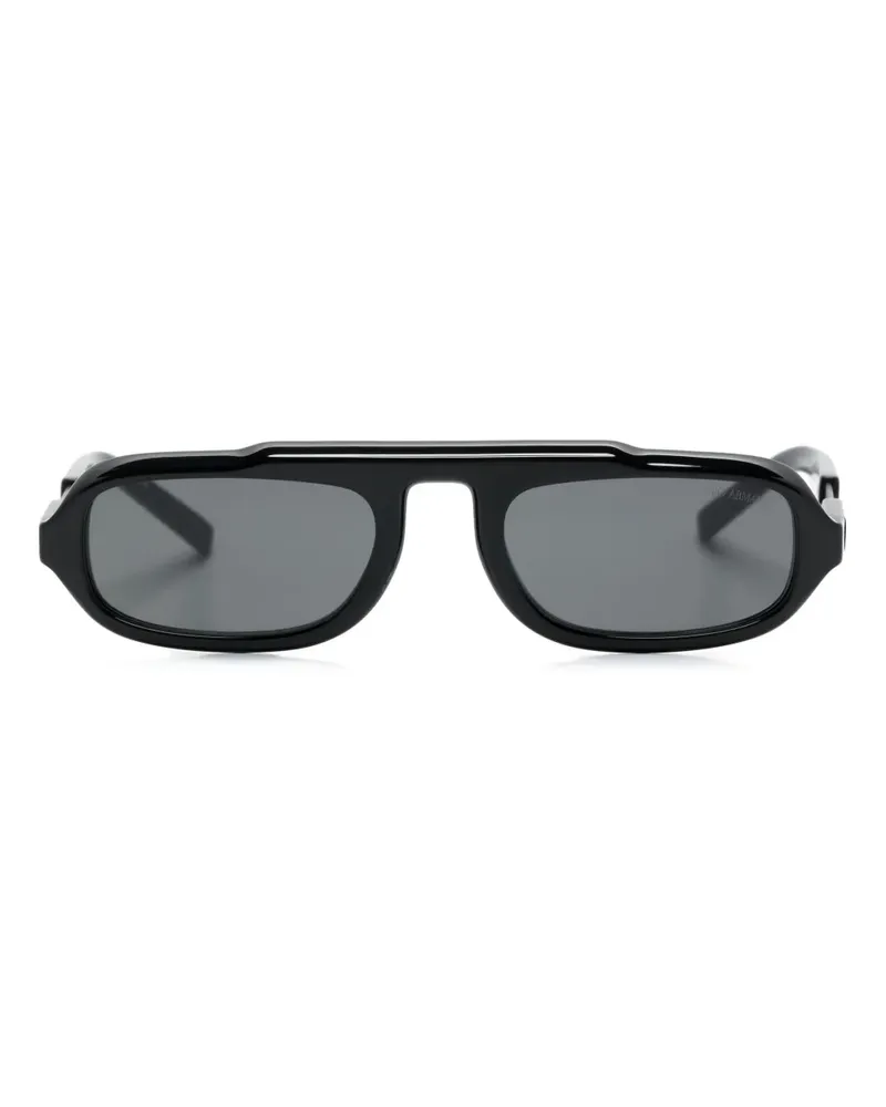 Giorgio Armani Sonnenbrille mit ovalem Gestell - Schwarz Schwarz