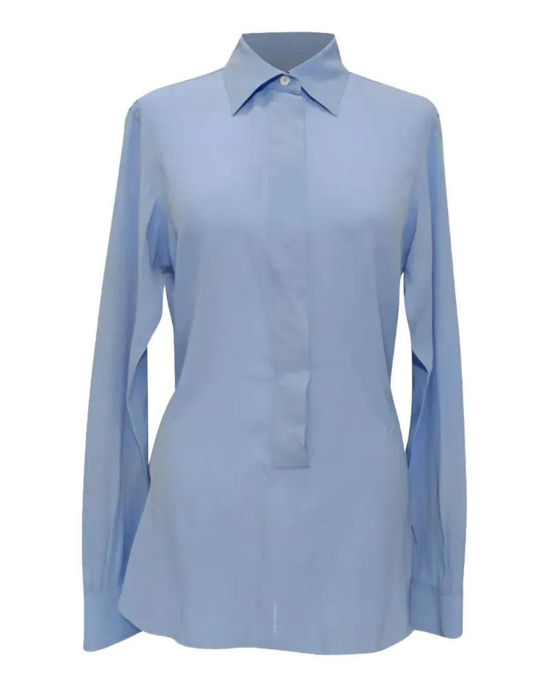 Victoria Beckham Logo-Embroidered blouse - Blau Blau