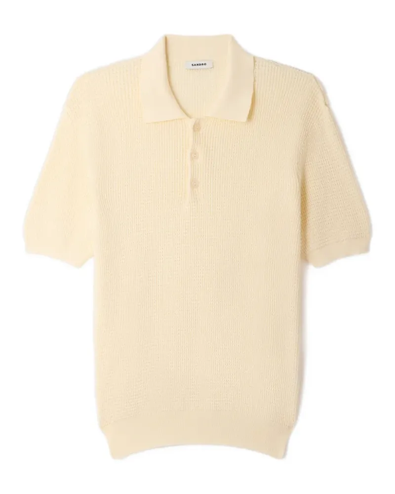 Sandro Poloshirt mit Waffelstrick-Muster - Nude Nude