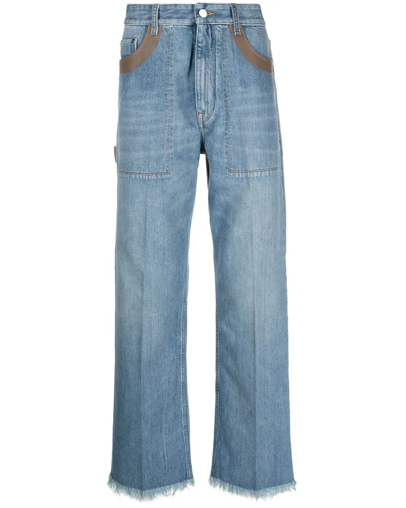 Fendi Straight-Leg-Jeans mit Kontrastdetail - Blau Blau