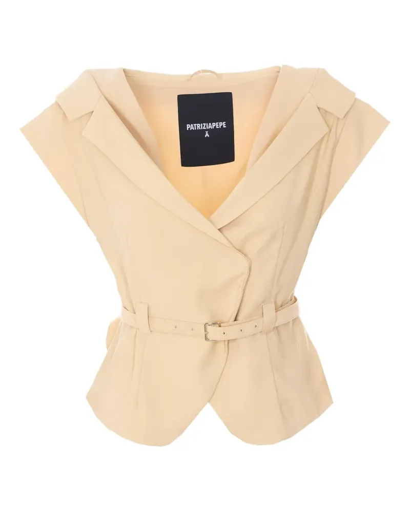 Patrizia Pepe belted sleeveless waistcoat - Nude Nude