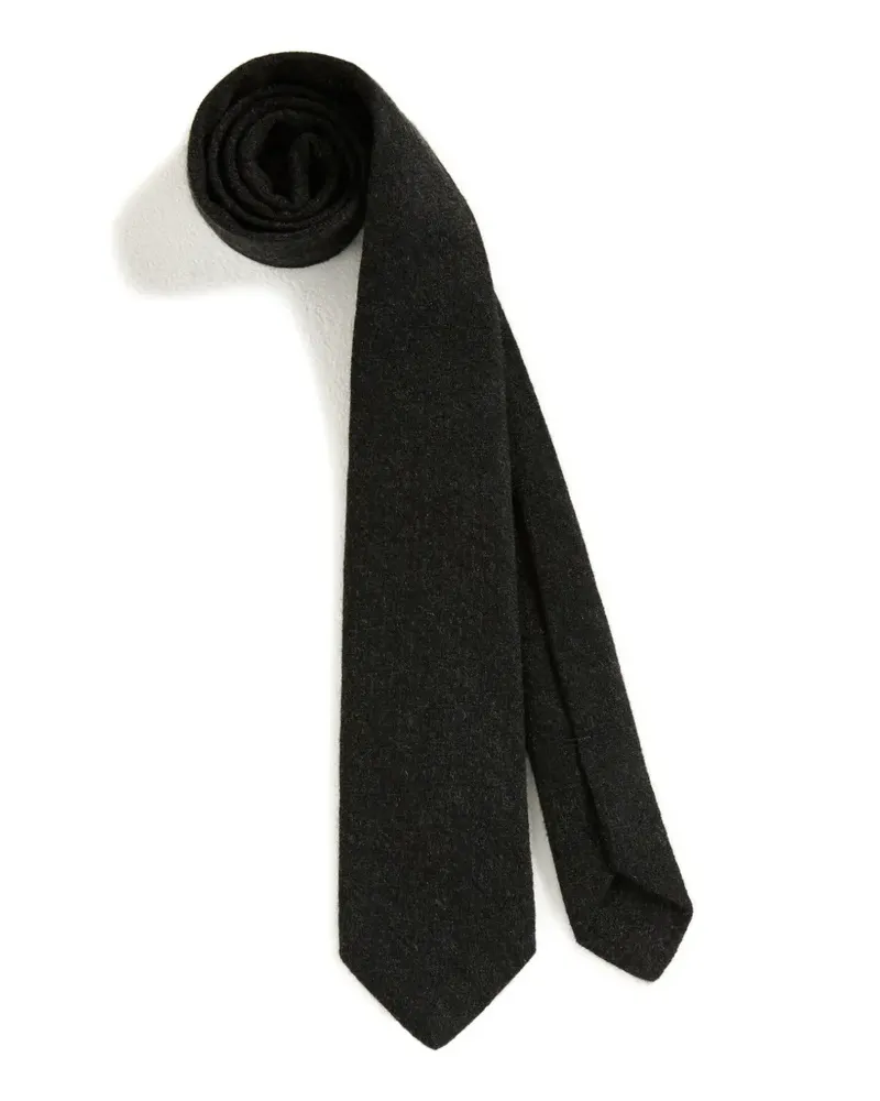 Kiton Melierte handgestrickte Krawatte - Grau Grau