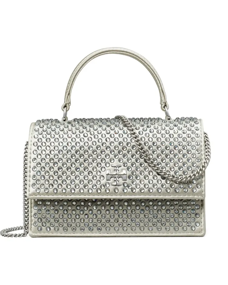 Tory Burch Mini Kira Schultertasche mit Logo - Silber Silber