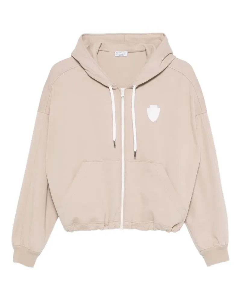 Brunello Cucinelli logo hoodie - Nude Nude