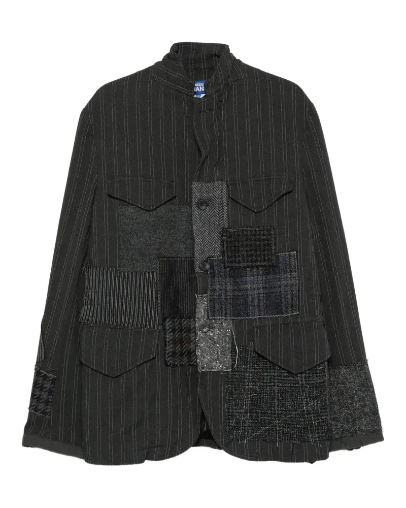 Junya Watanabe Patchwork-Jacke mit Nadelstreifen - Grau Grau