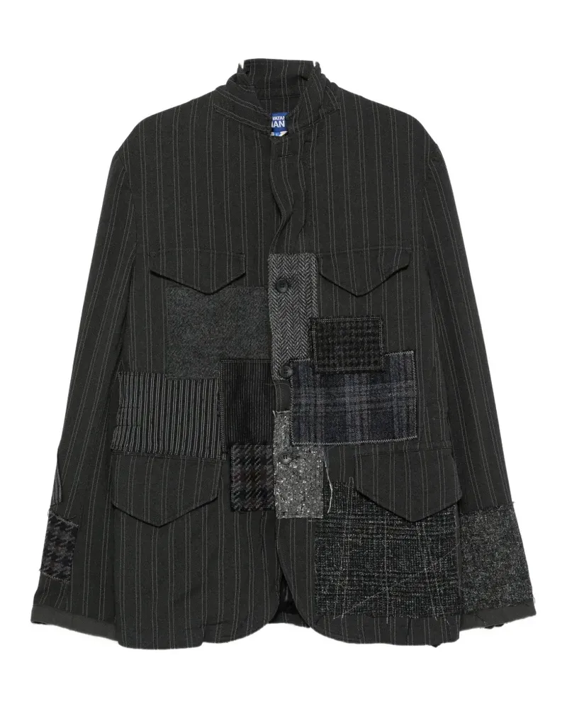 Junya Watanabe patchwork pinstripe jacket - Grau Grau