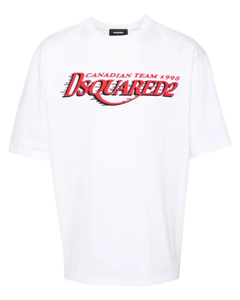 Dsquared2 T-Shirt mit Logo-Print - Weiß Weiß