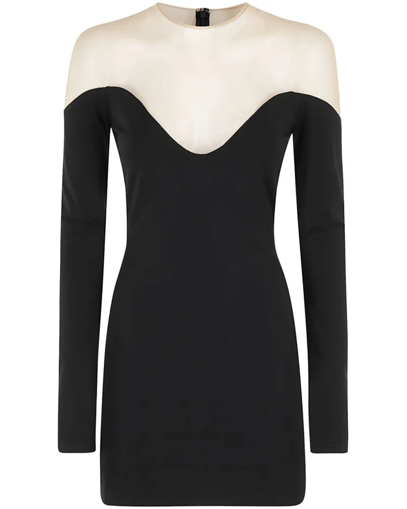 David Koma Minikleid mit Mesh-Einsätzen - Schwarz Schwarz