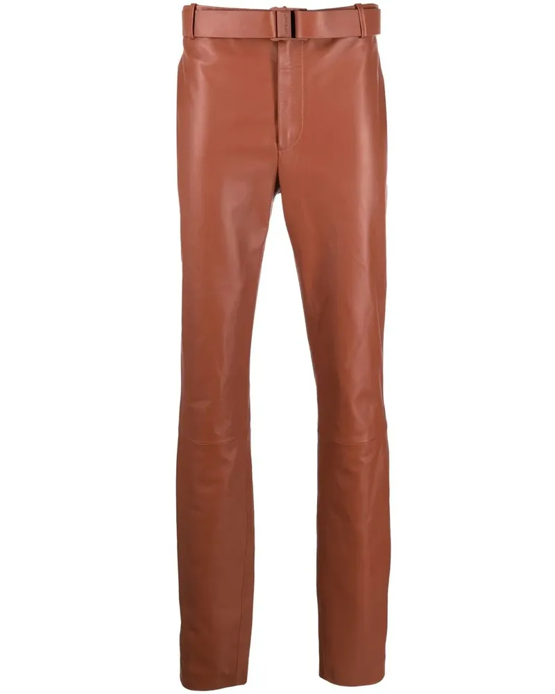 OFF-WHITE Lea Lederhose mit Schnallenverschluss - Braun Braun