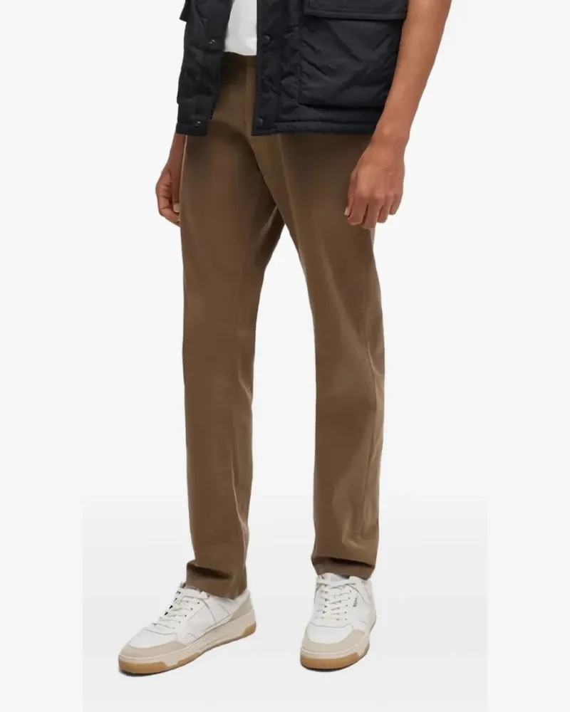 HUGO BOSS Chino mit Logo-Patch - Braun Braun