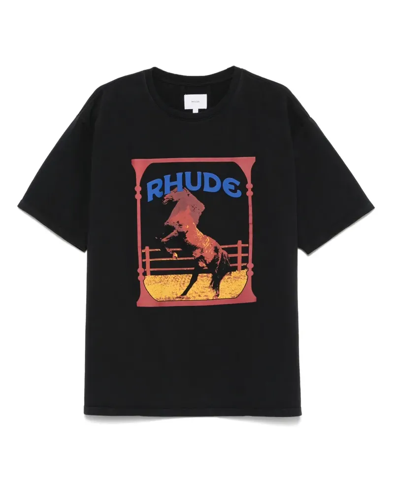 RHUDE Cadre T-Shirt - Schwarz Schwarz