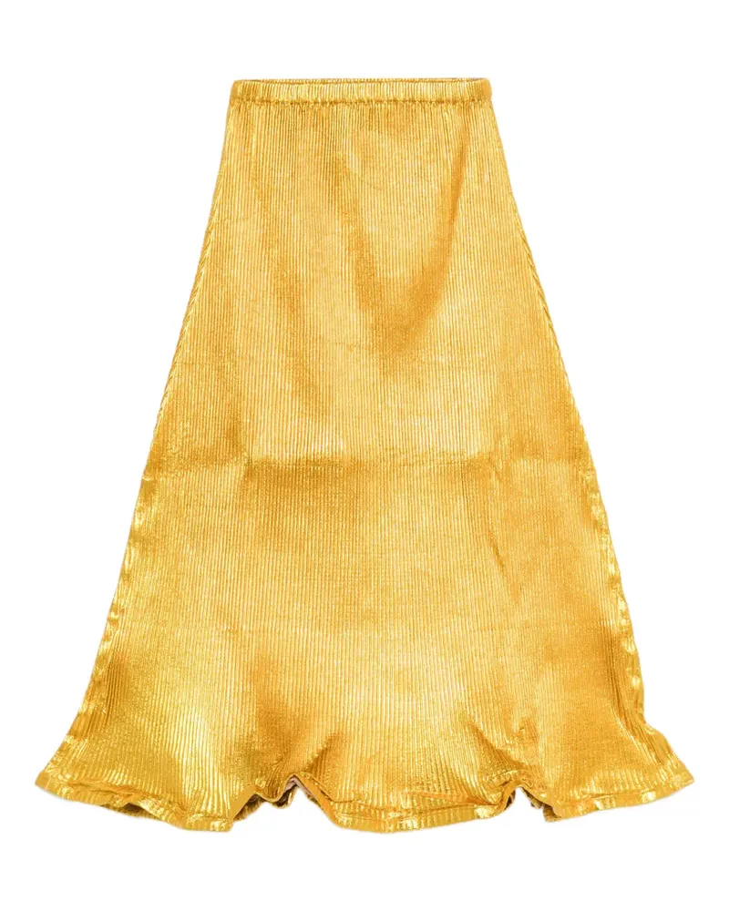 Melitta Baumeister metallic pleated midi skirt - Gelb Gelb