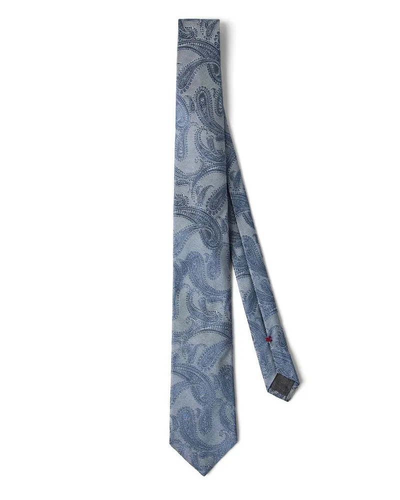 Brunello Cucinelli Krawatte mit Paisleymuster - Blau Blau