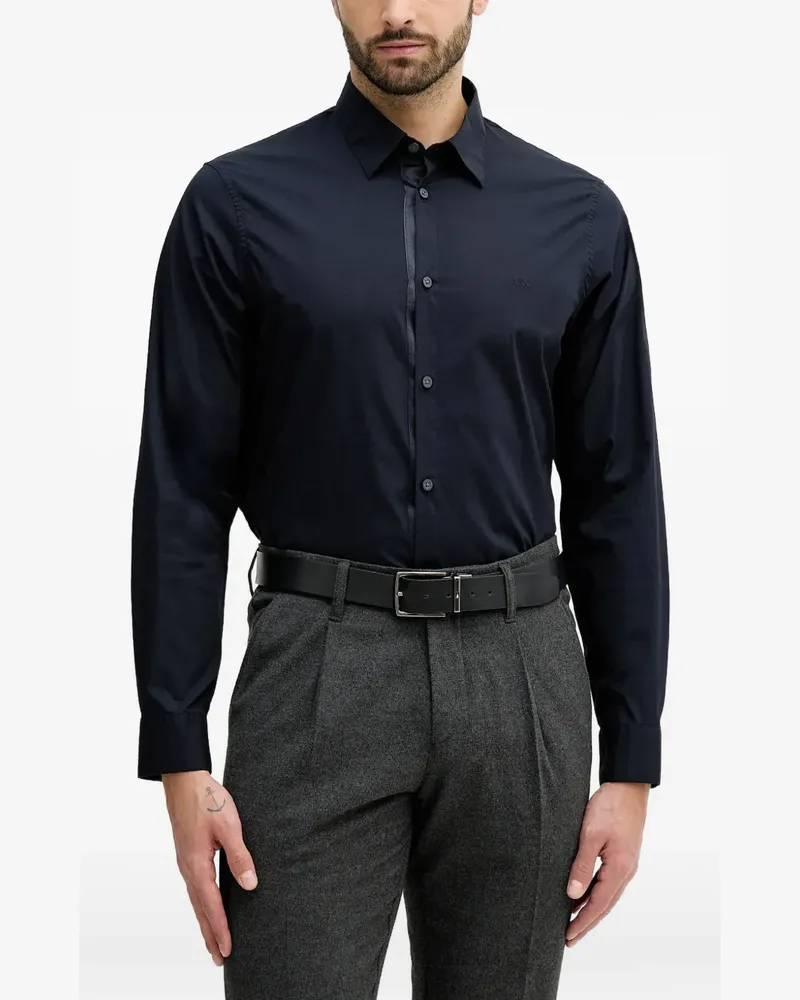 Armani Exchange logo-embroidered shirt - Blau Blau