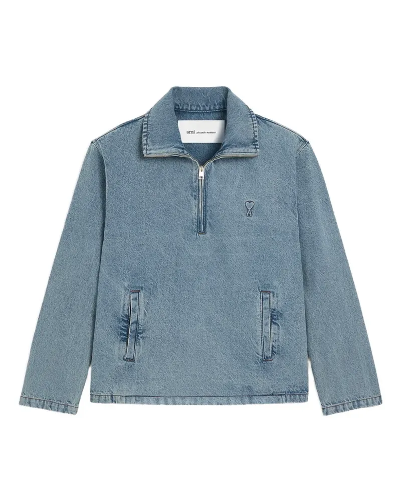AMI Paris cotton vareuse with Ami de Coeur - Blau Blau