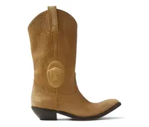 Cowboy-Stiefel mit Medusa-Patch - Nude