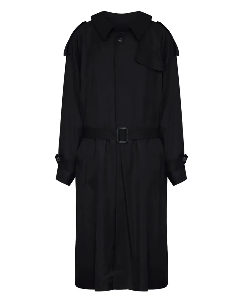 Maison Margiela Doppelreihiger Mantel mit Gürtel - Schwarz Schwarz
