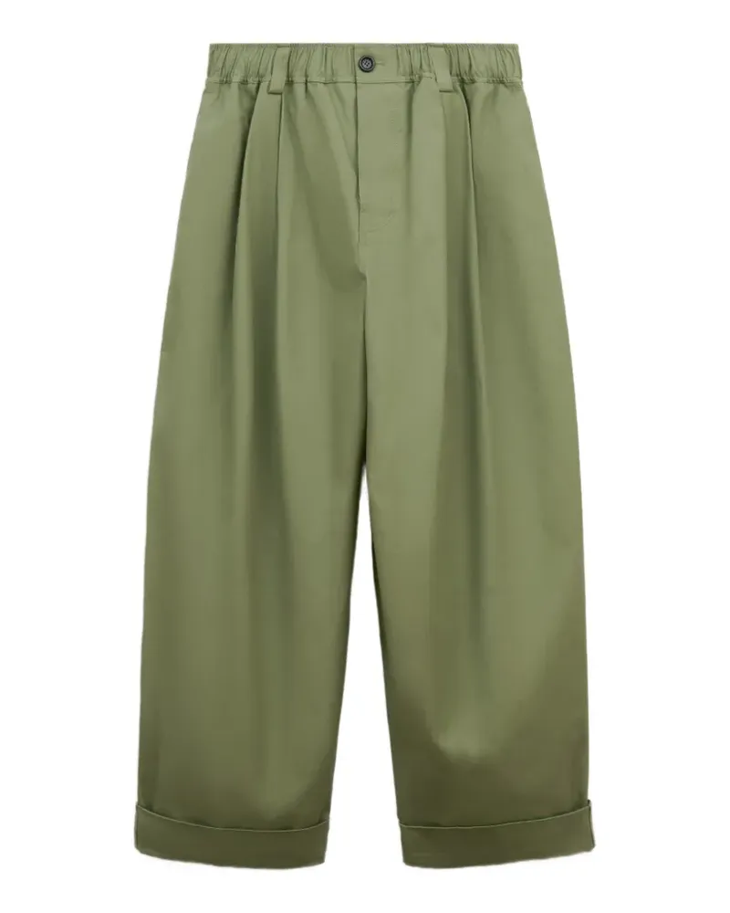 Marni Green canvas trousers with pleats - Grün Grün