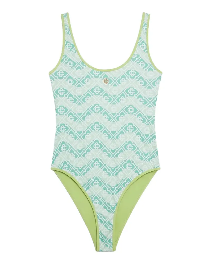 Casablanca Paris monogram swimsuit - Grün Grün