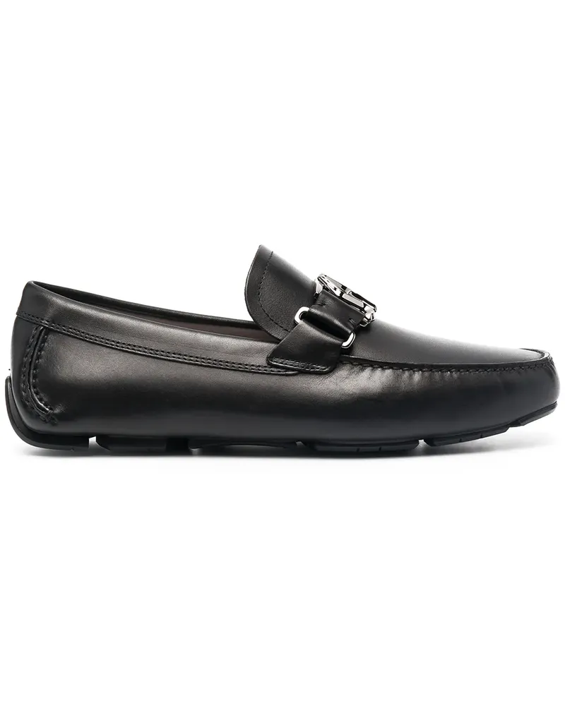 Ferragamo Loafer mit Logo-Schild - Schwarz Schwarz