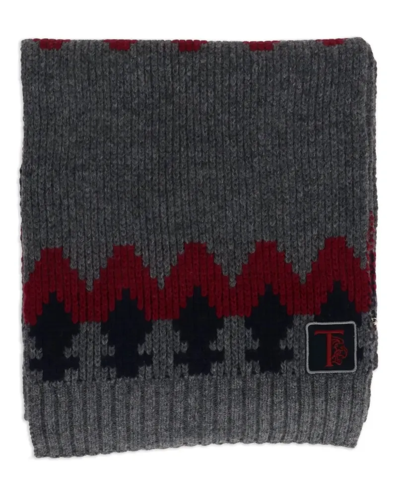 TOD'S Gemusterter Schal aus Rippstrick - Grau Grau