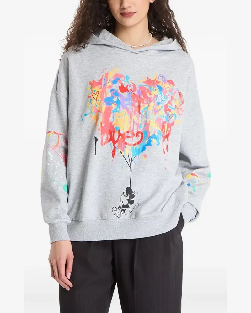 Desigual x Disney Mickey Mouse graphic-print hoodie - Grau Grau
