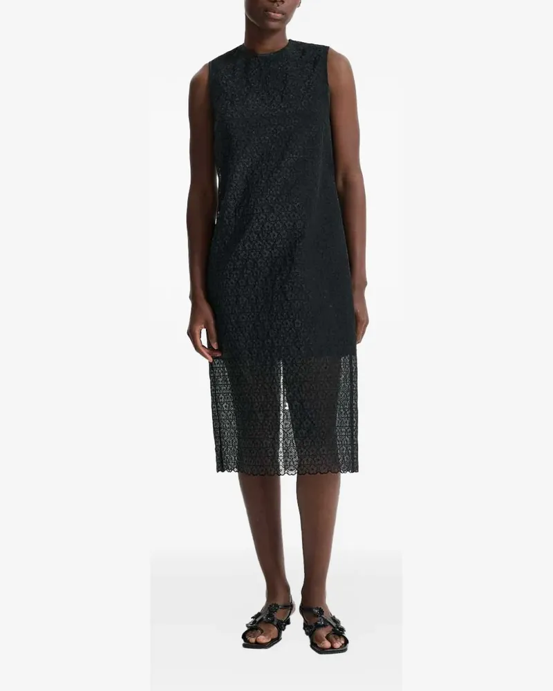 Cecilie Bahnsen Ärmelloses Devin Kleid mit Blumenspitze - Schwarz Schwarz