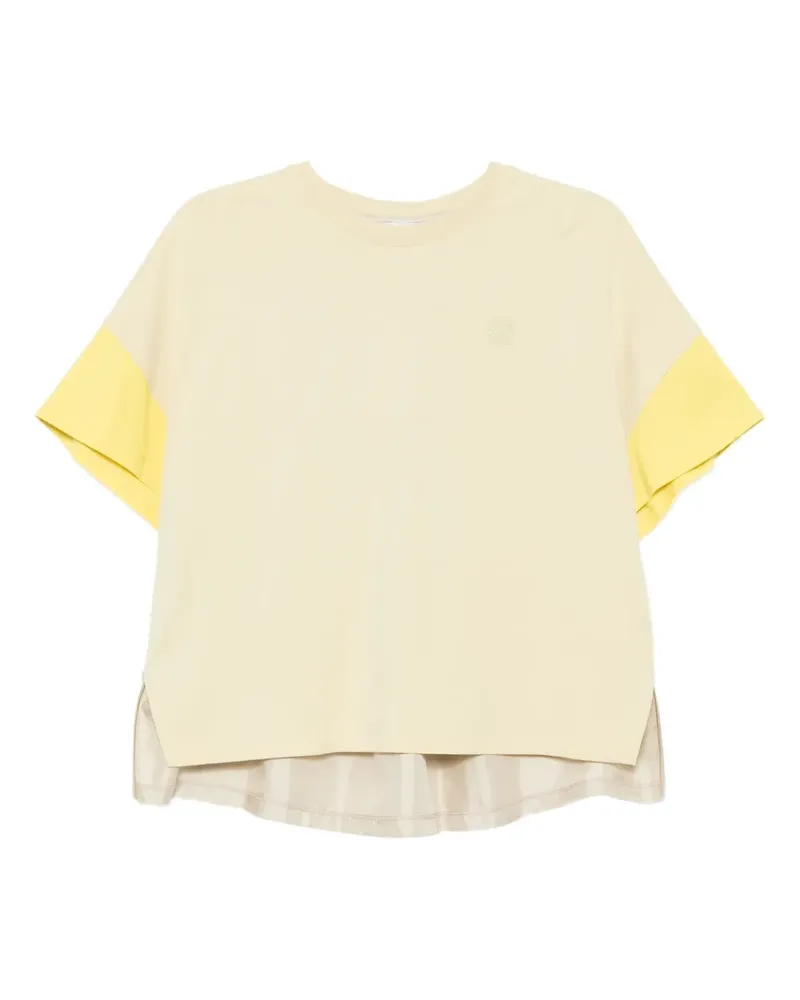 Loewe Seiden-T-Shirt mit Logo - Gelb Gelb