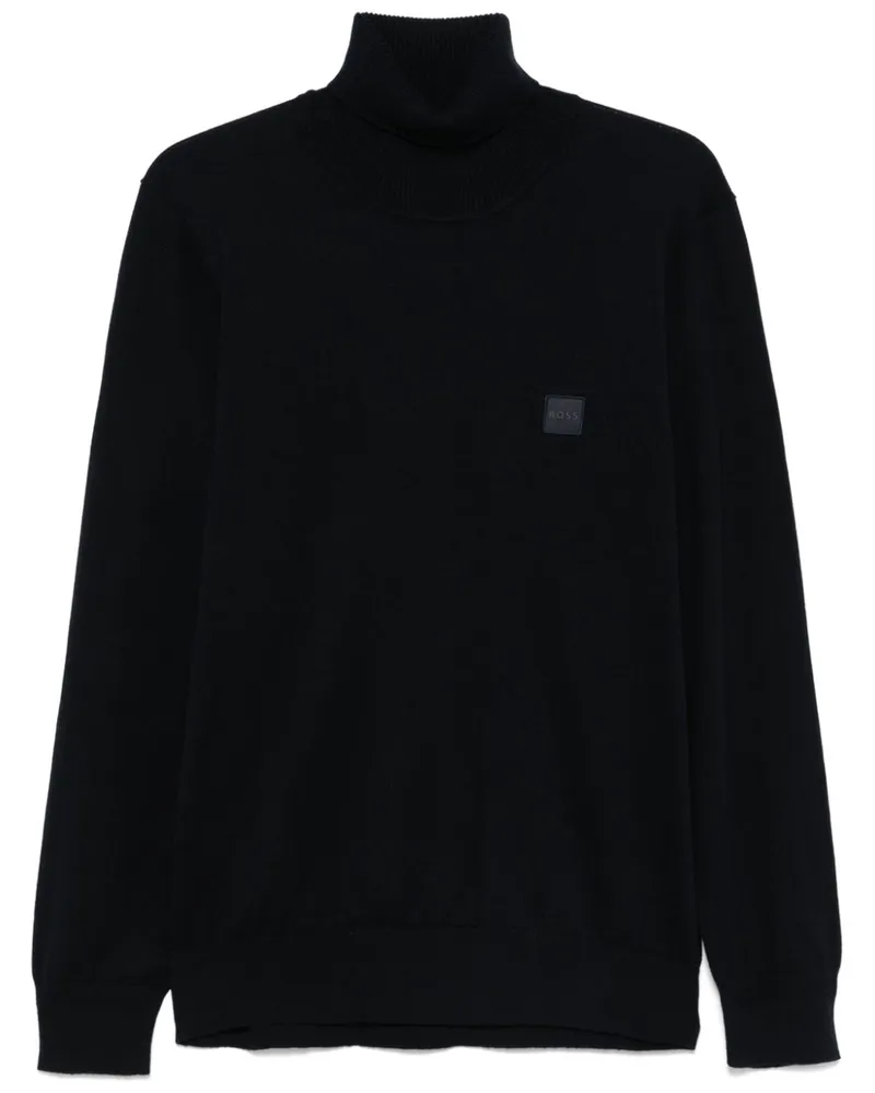 HUGO BOSS Pullover mit Logo-Patch - Blau Blau