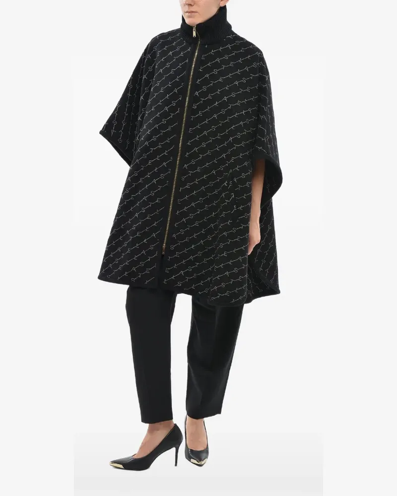 Stella McCartney Cape mit Logo-Stickerei - Schwarz Schwarz