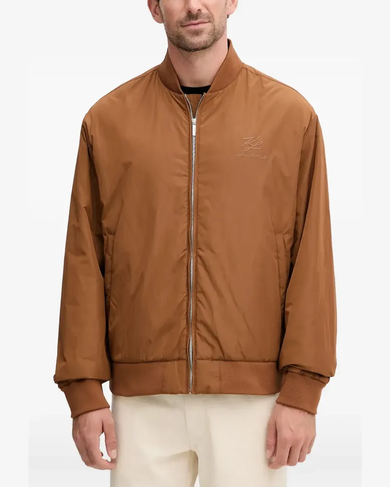 Karl Lagerfeld Bomberjacke mit Logo-Stickerei - Braun Braun