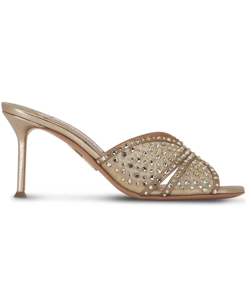 Aquazzura Lover Mules 75mm - Nude Nude
