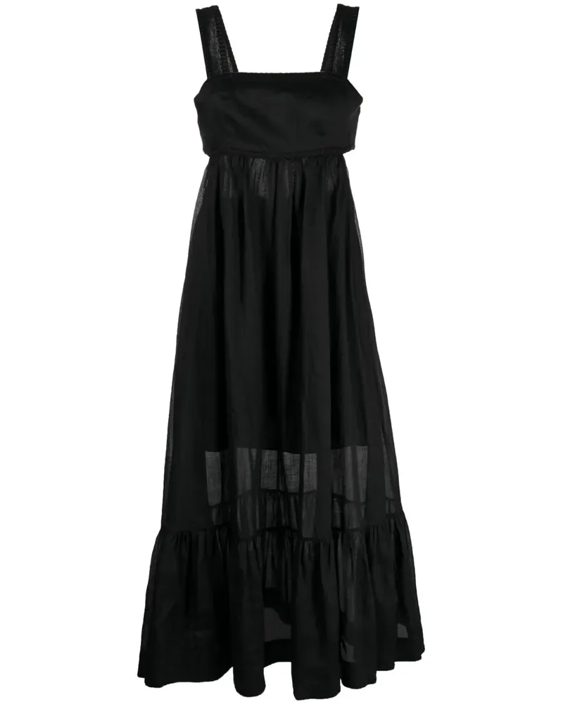 Zimmermann Midikleid mit Schleifen - Schwarz Schwarz