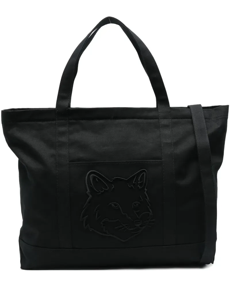 Kitsuné fox-head XL tote bag - Schwarz Schwarz