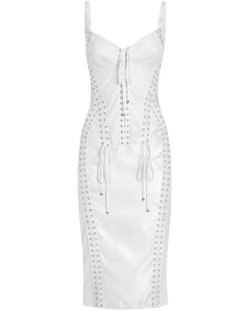 Dolce & Gabbana Semi-transparentes Midikleid - Weiß Weiß