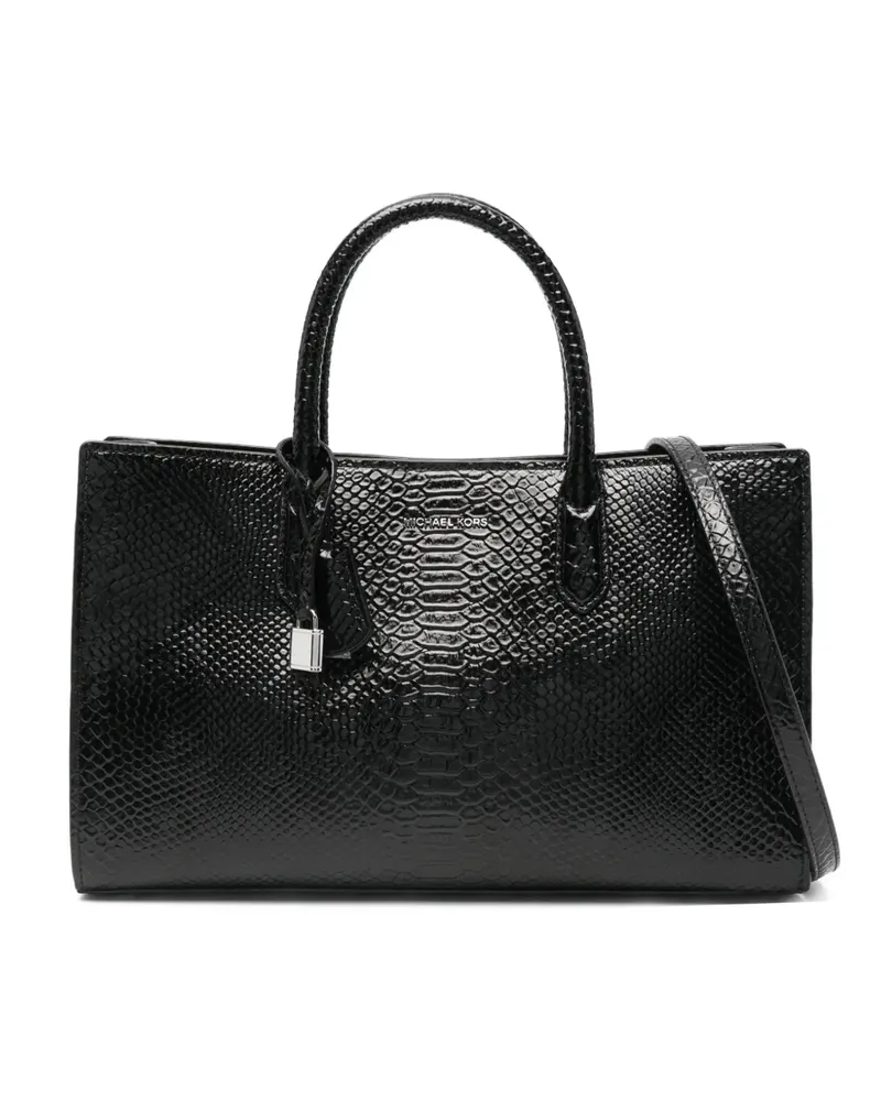 Michael Kors Scarlett Tote Bag mit Schlangen-Effekt - Schwarz Schwarz