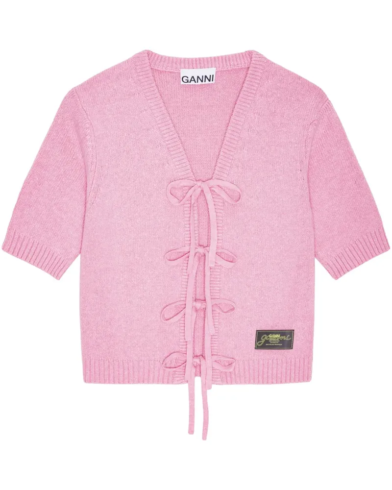 Ganni Kurzärmeliger Cardigan - Rosa Rosa