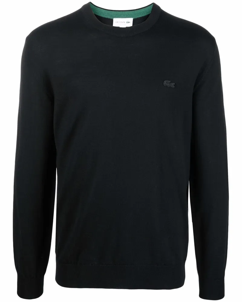 Lacoste Sweatshirt mit Logo-Stickerei - Schwarz Schwarz