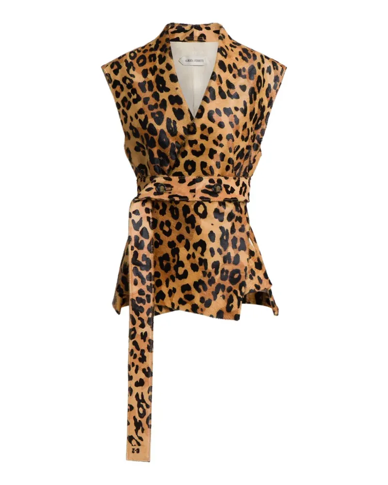Alberta Ferretti Weste mit Leoparden-Print - Braun Braun