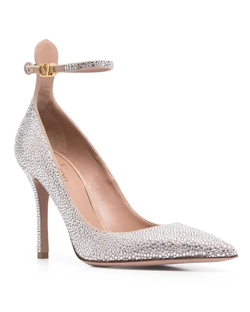 Valentino Garavani Verzierte Tan-Go Pumps 100mm - Silber Silber