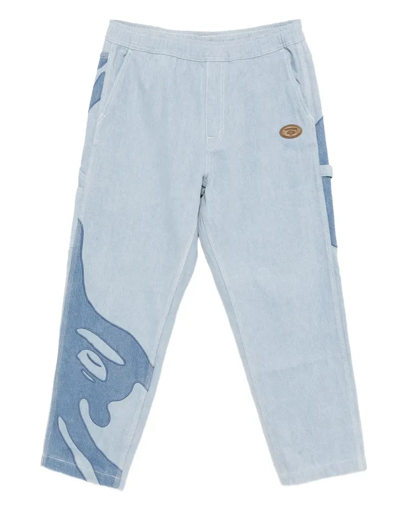BAPE Hose mit Logo-Patch - Blau Blau