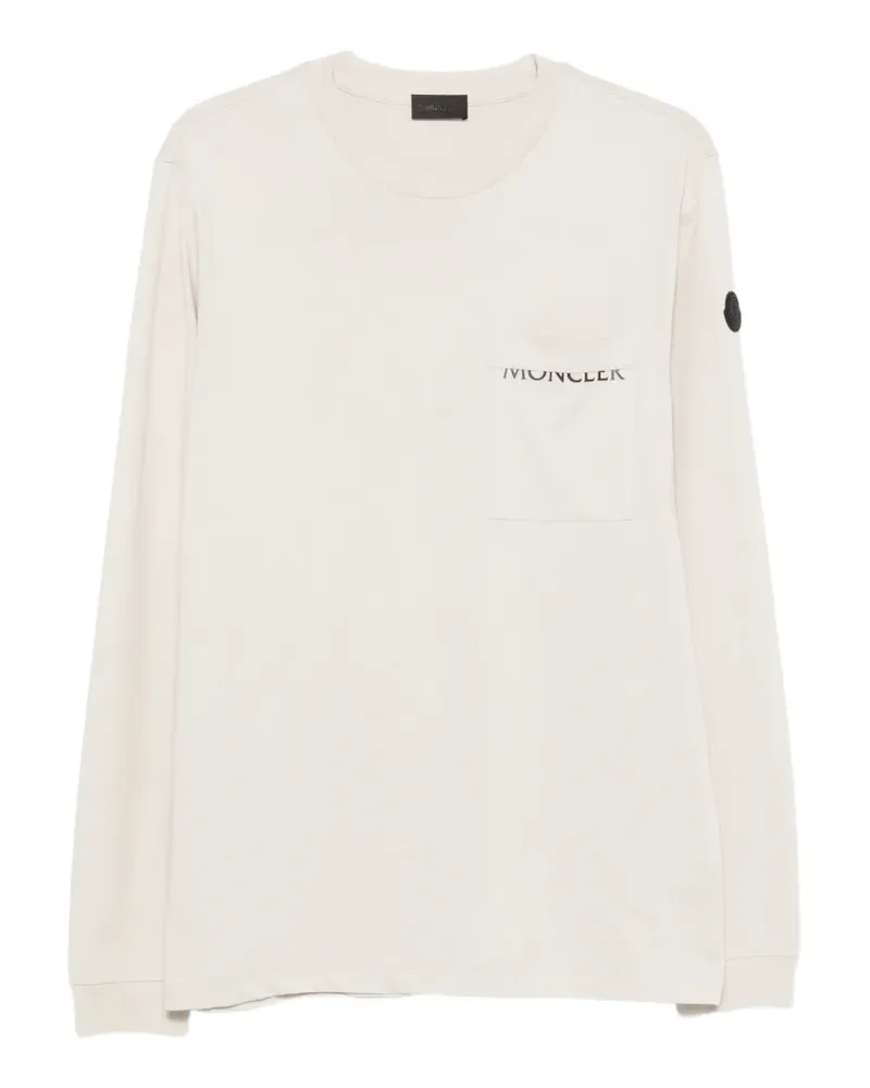 Moncler Langarmshirt mit Logo-Print - Nude Nude