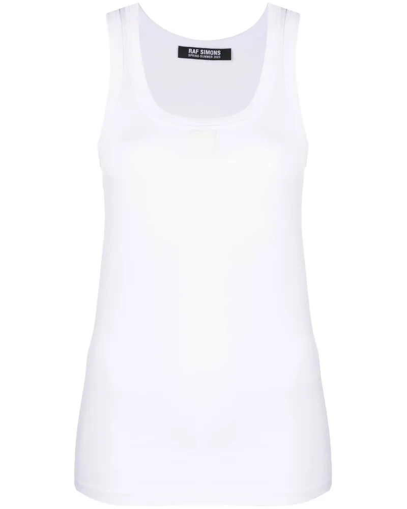 Raf Simons Tanktop mit Logo-Patch - Weiß Weiß