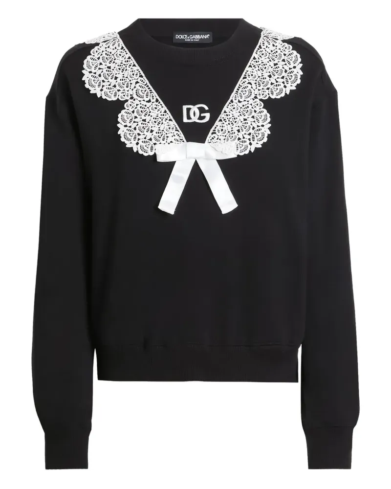Dolce & Gabbana Sweatshirt mit Spitze - Schwarz Schwarz