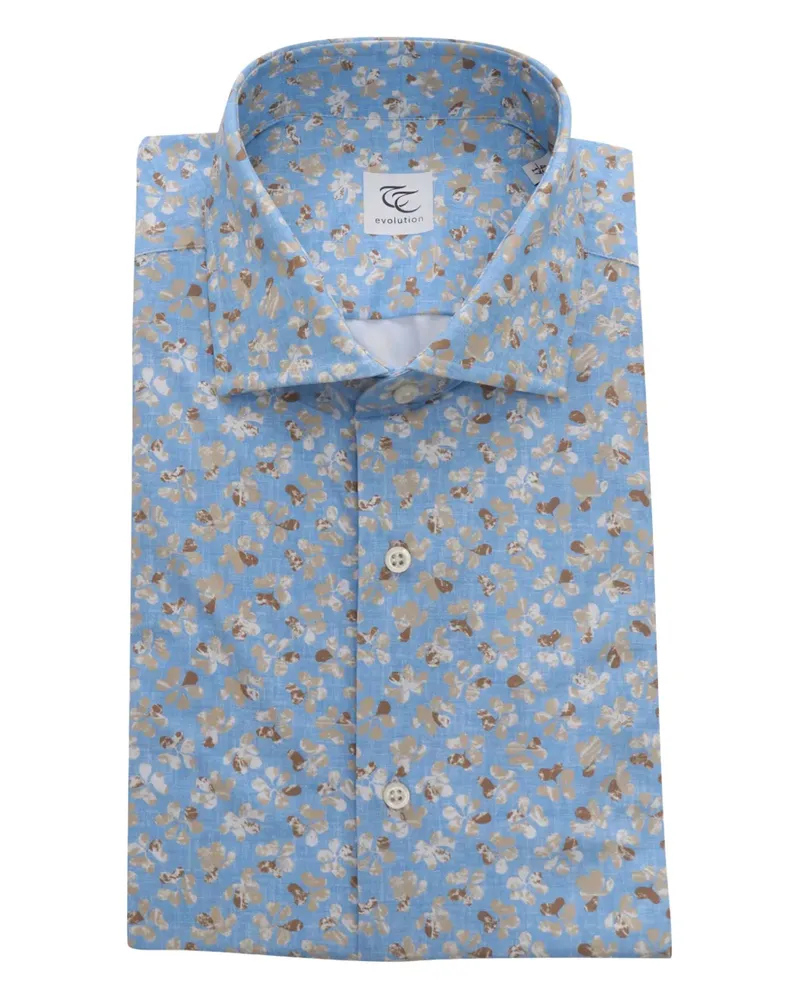 SONRISA Hemd mit Blumen-Print - Blau Blau