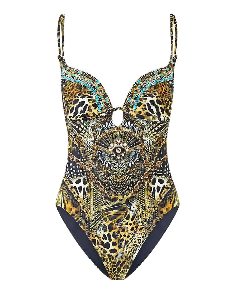 Camilla Feline Folklore swimsuit - Schwarz Schwarz